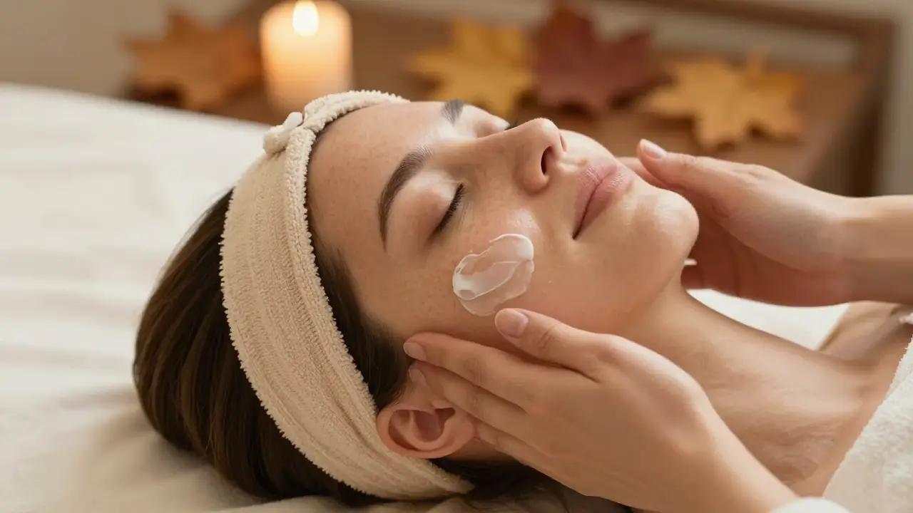 客人在 Healer Beauty 列治文私人工作室接受秋季面部护理